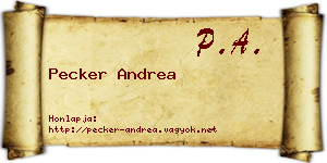 Pecker Andrea névjegykártya